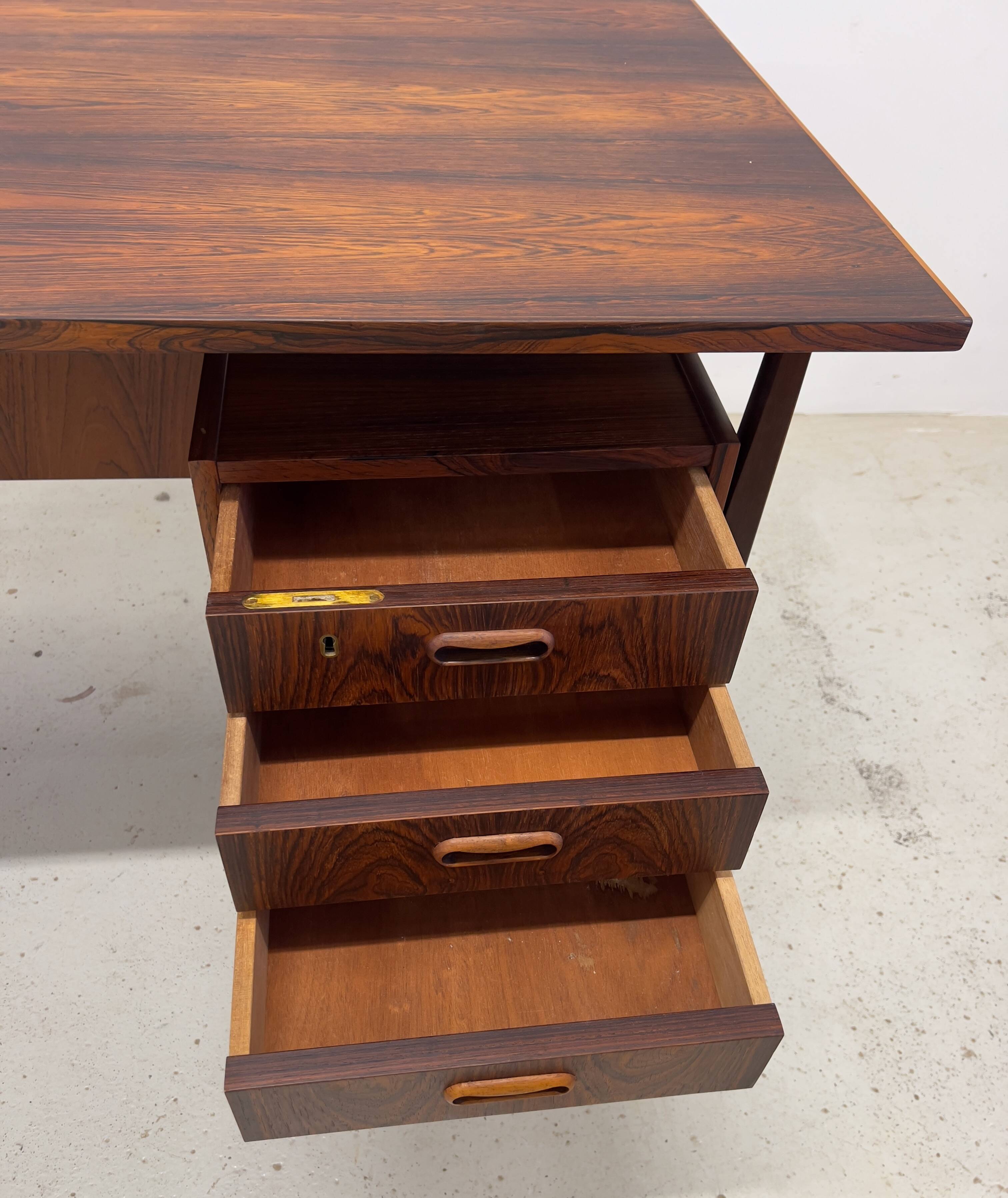 Rosewood 'Floating' Desk By Gunnar Nielsen For Tibergaard, 1960s.