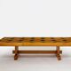 Large modernist coffee table in oak petrified wood slate 1960Large modernist coffee table in oak