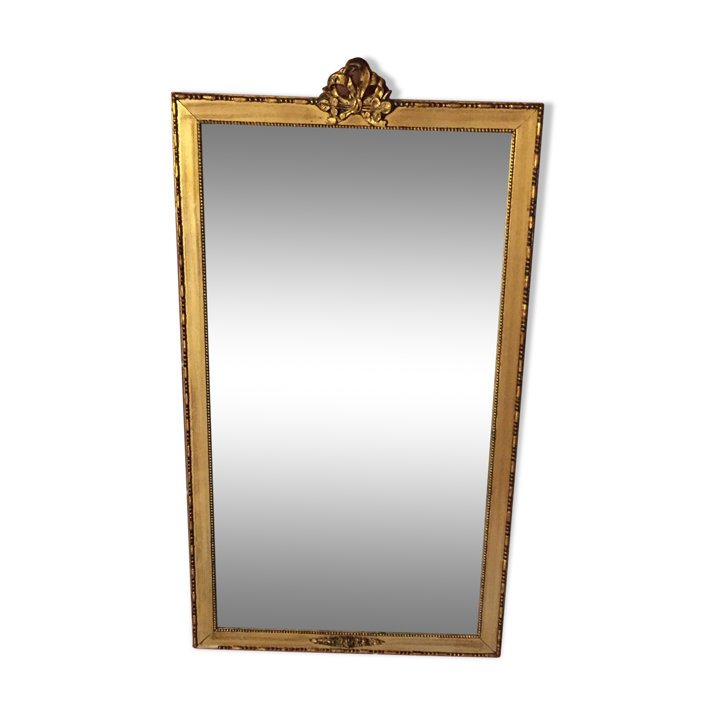 Rectangular mirror wooden gold 67 x 37 cm