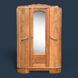 Parisian art deco wardrobe solid raw oak 1930
