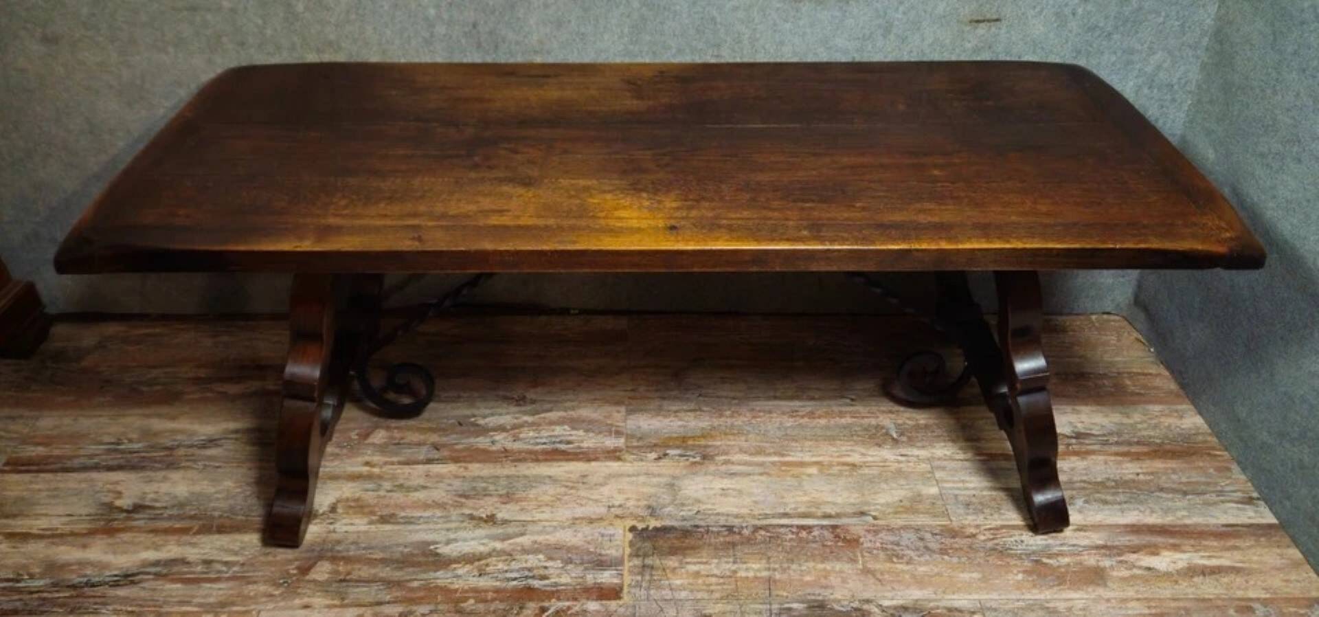 Large farmhouse table / solid wood dining table / 200cm