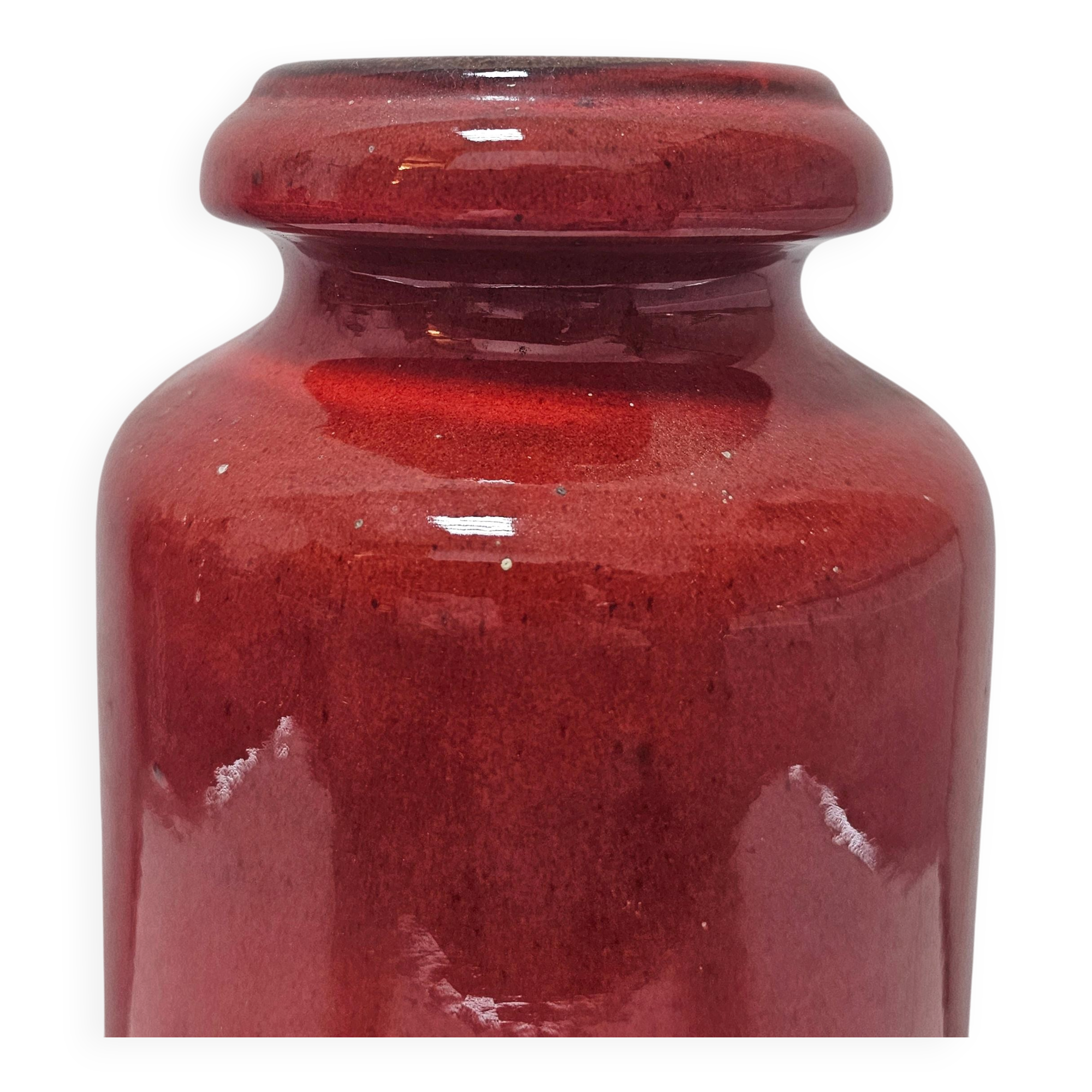 Cylindrical ceramic vase Fat Lava by Scheurich, 1960s