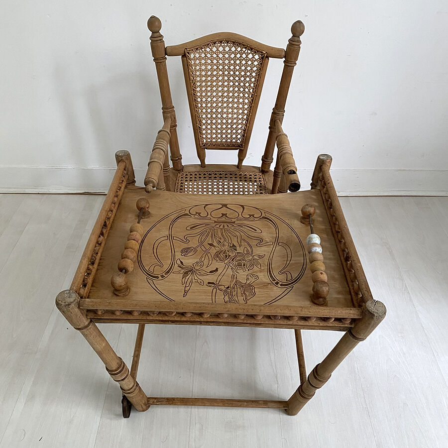 Chaise haute enfant vintage 1950