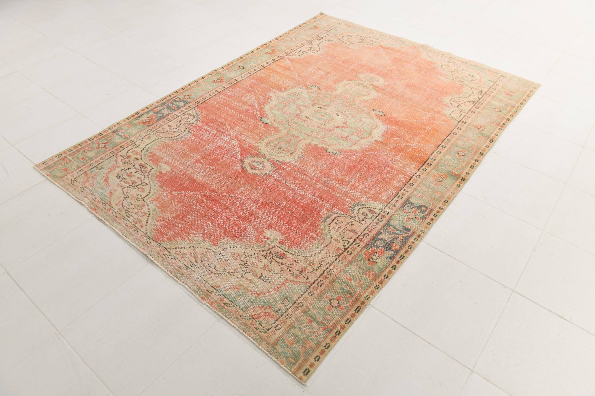 6x8 Soft Samon Living Room Rug, Anatolian Flatweave, 179x254 Cm
