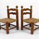 Pair of low straw chairs  circa 1940