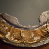 Lead and glass hand mirror