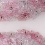 Set of 4 Murano Wall Light Pink Flower by Seguso, 1970