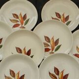 Set of 8 dessert plates in earthenware from ORCHIES. Model Underwood.