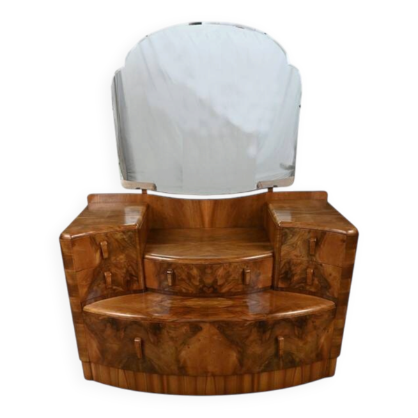 Commode-coiffeuse en ronce de noyer, Angleterre – 1920