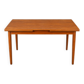 Table à manger extensible en teck des années 1960-1970, fabriquée au Danemark, design danois.