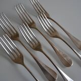 6 silver metal table forks P de Ruolz silver plated forks 21 cm