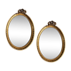 2 golden oval mirror 28 x 20 cm