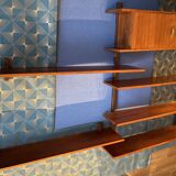 Bibliothèque scandinave en teck murale 1,8 m x 1,1 m
