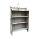 Old white shelf in weathered pine