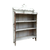 Old white shelf in weathered pine
