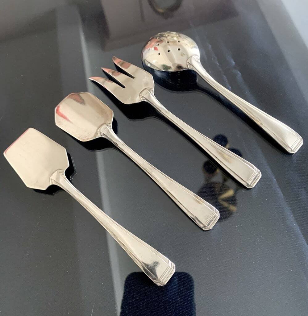 Cutlery for Mignardises in Silver Metal - Art Deco Argental Fork Spoon