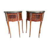 Pair of half-moon bedside tables Louis XV style