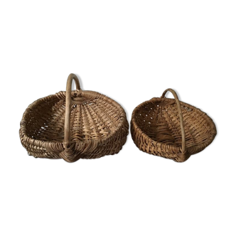 Set of two rustic baskets