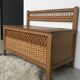 Chest bench wood and rattan - vintage 1960