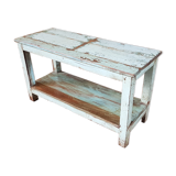 Burmese teak bench with original blue patina