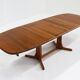 Vintage Danish oval extendable dining table solid teak 1960s