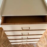 Mocha compass foot chest of drawers