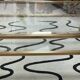 Vintage Pierre Vandel Paris Coffee Table Gold Aluminum and Glass with Two Trays 70'