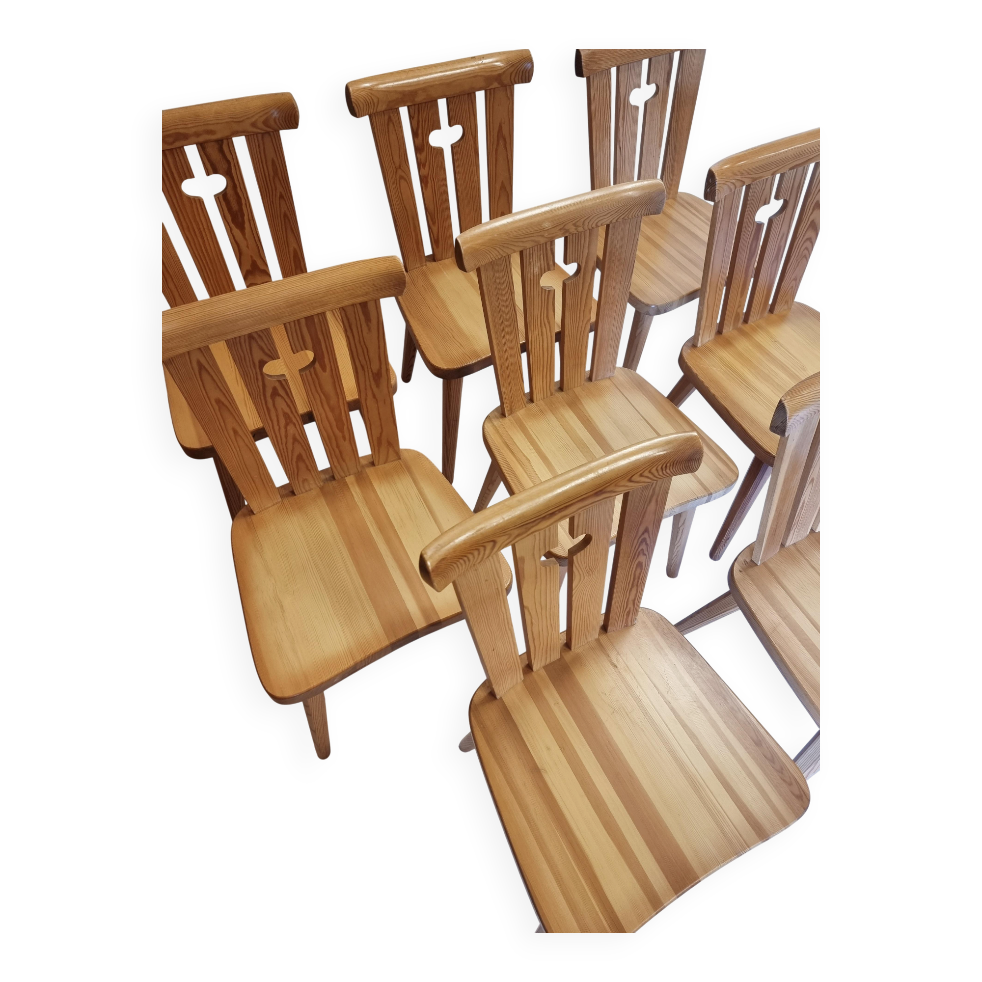 Göran Malmvall, Ensemble '8' with pine chairs, Sportstugemöbler / Scandinavian Modernity