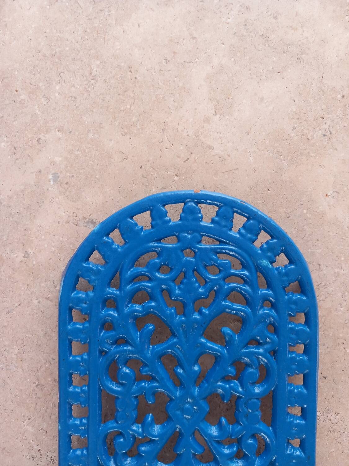 Dessous de plat en fonte bleu
