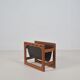 Porte-magazine danois en teck et cuir par Salin Møbler, années 1970