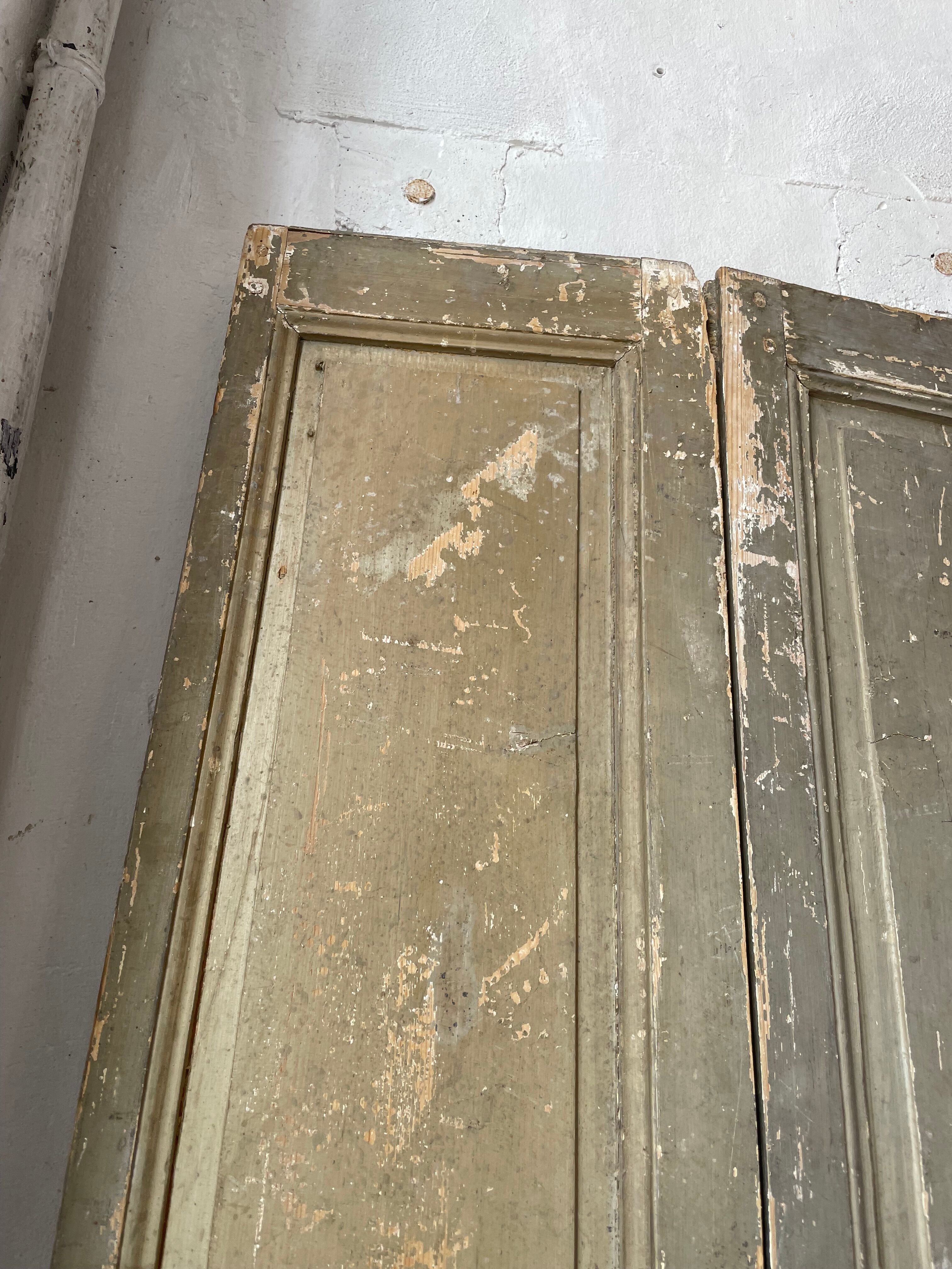 Trio of shutters louvers patina blue gray