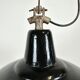 Industrial Black Enamel Factory Lamp with Cast Iron Top, 1950s