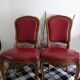 Set of Louis XV Cabriolet Chairs – Carved Wood & Bordeaux Leather