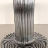 Italian Pedestal Dining Table in Chrome and Glass