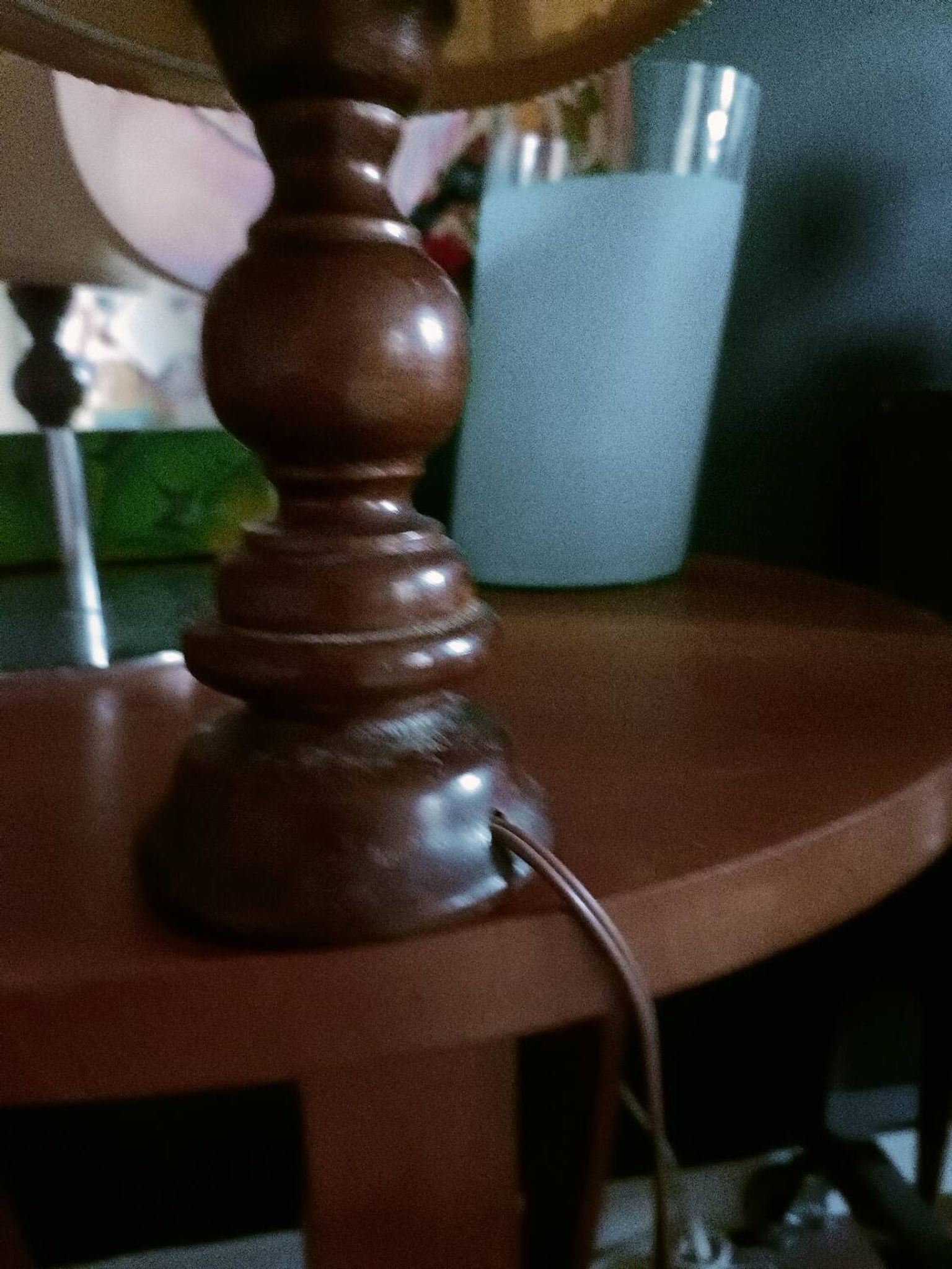 Minimalist turned wood lamp