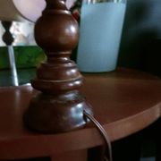 Minimalist turned wood lamp