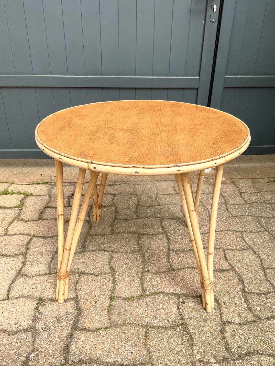 Vintage rattan table