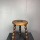 Midcentury bobbin wood turned stool, Charles Dudouyt style, France, 1950s