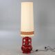 Ceramic Tall Enamelled Lamp in Red Tones Anonymous Artist France Vallauris 1960
