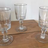 3 old faceted glasses