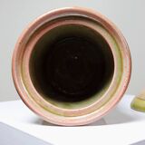 Decorative spice jar in vintage two-tone glazed stoneware, handcrafted