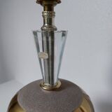 Hand-cut crystal and white marble lamp 57 cm