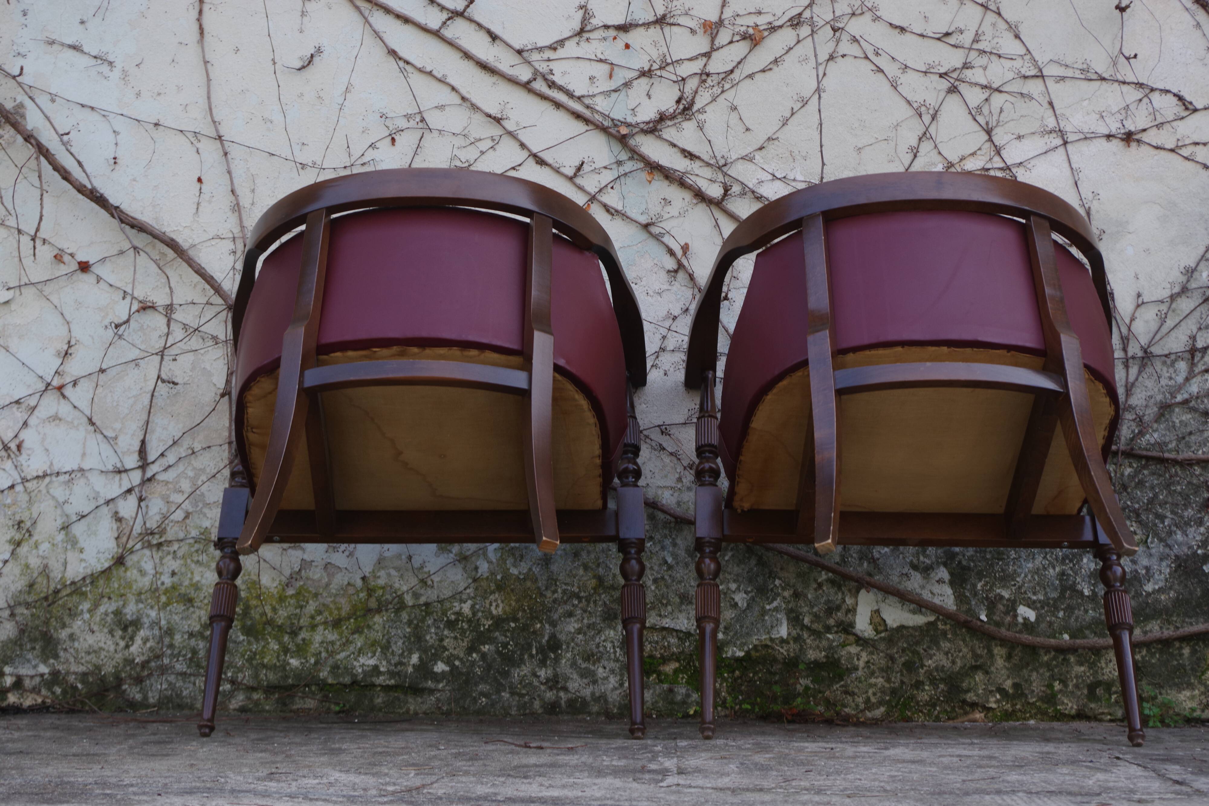Wooden office chairs, 1950s, set of 2