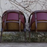 Wooden office chairs, 1950s, set of 2