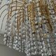 Vintage brass chandelier with crystal tassels cascade