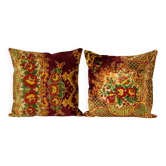 Set of 2 vintage velvet cushion covers 51x51 cm