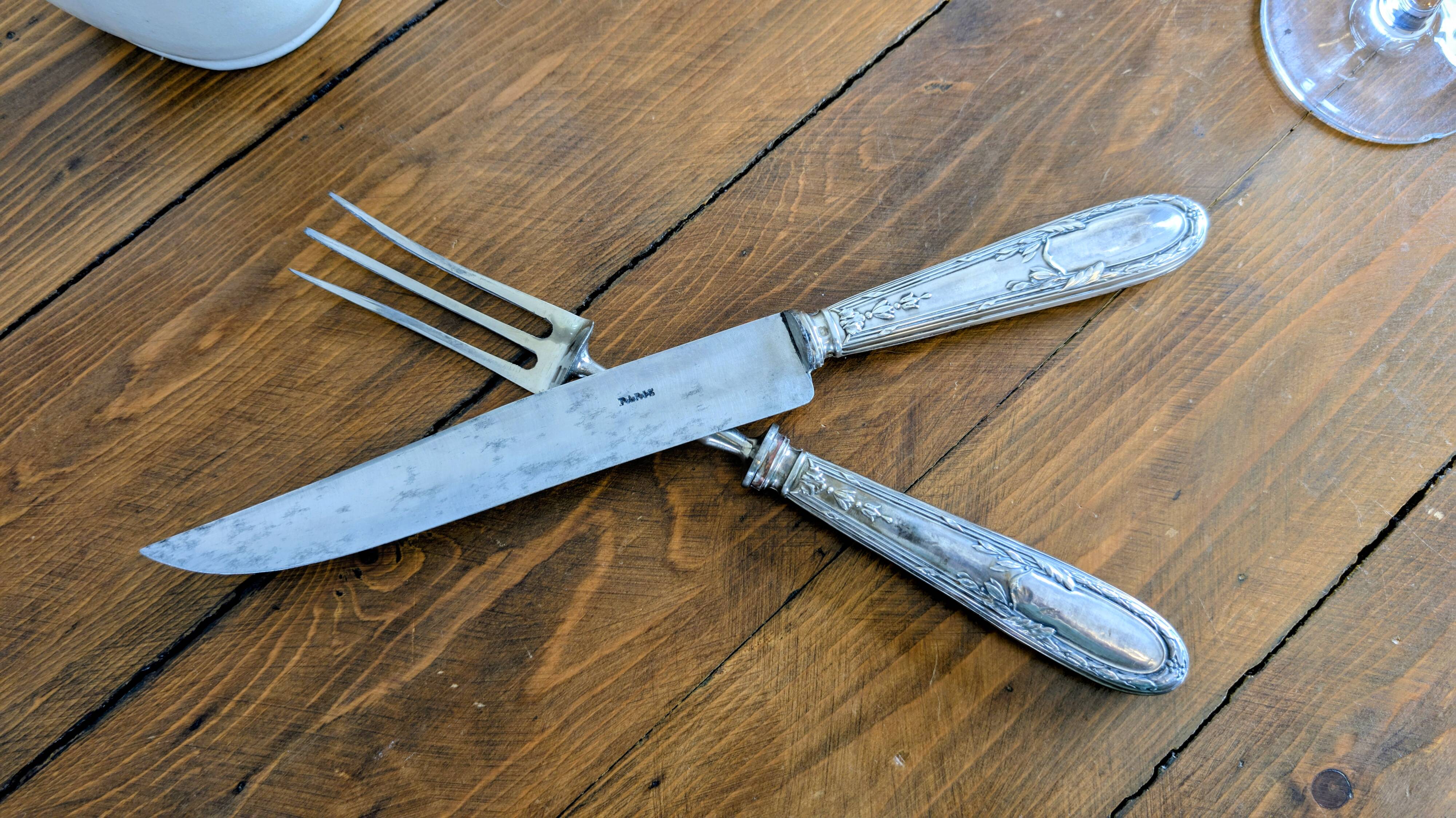 Auguste Leroy Pontoise leg of lamb service – solid silver Minerva