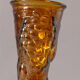 Vase empoli of the 60s, ochre color fruit reliefs