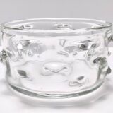 Vase en verre de Murano transparent avec bugne attribuable à Barovier