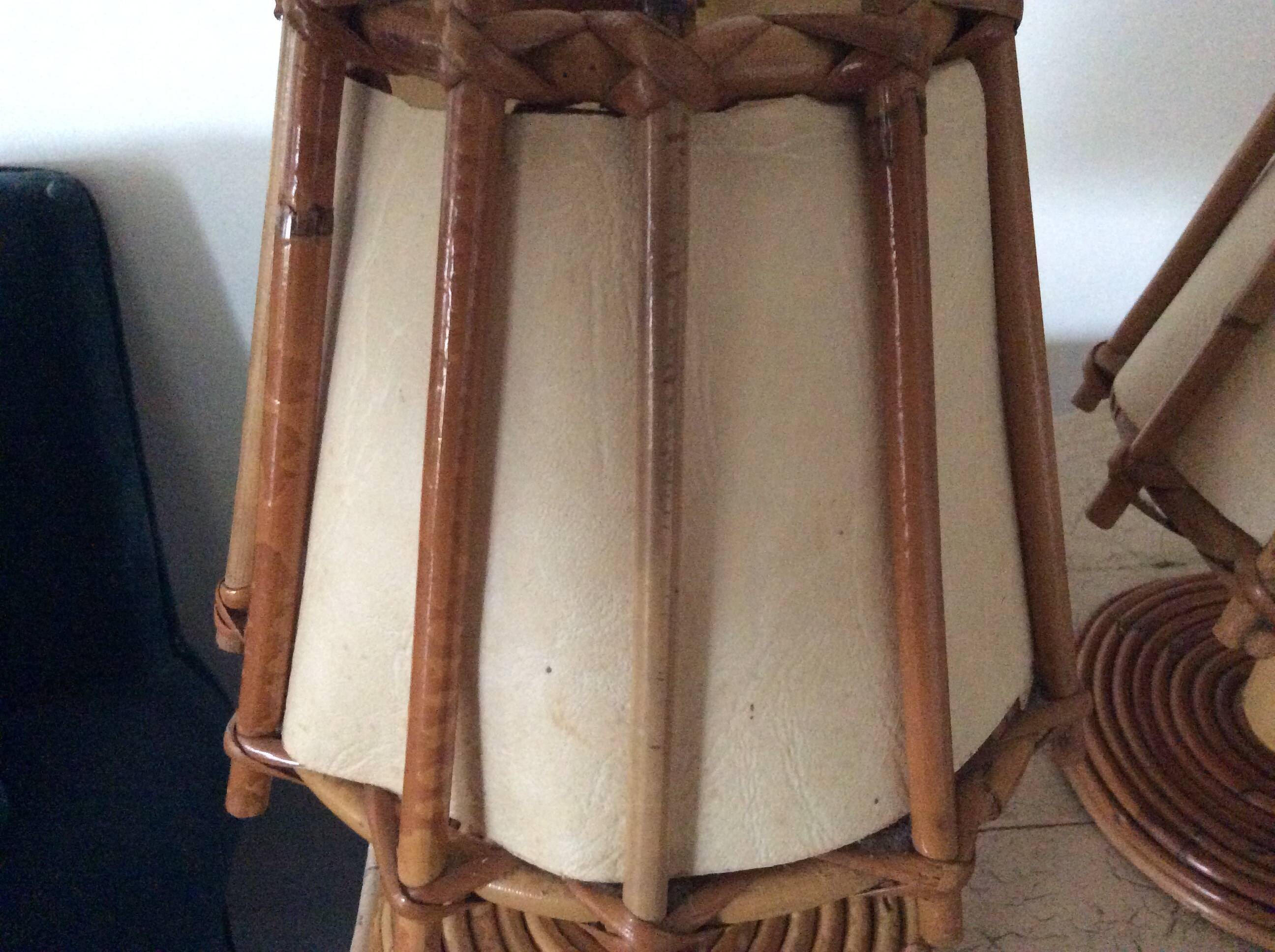 Louis Sognot rattan bedside lamp